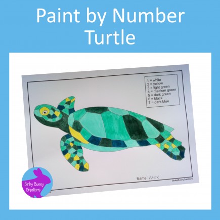 Paint By Number Turtle Fine Motor Skills Art and Crafts Activity